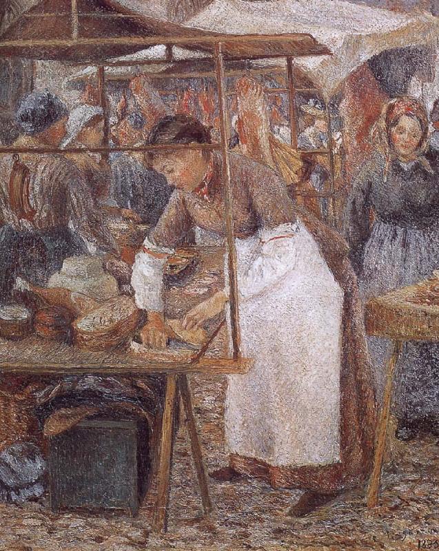 Camille Pissarro woman selling pork Norge oil painting art